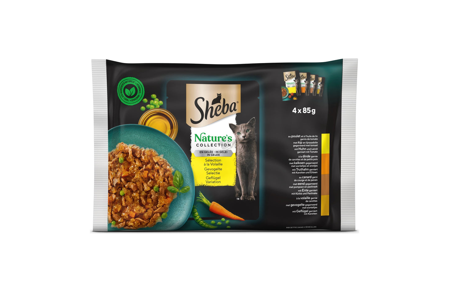 Sheba Natures Collection Poultry - пълноценни паучове за котка с птиче 4 х 85 гр