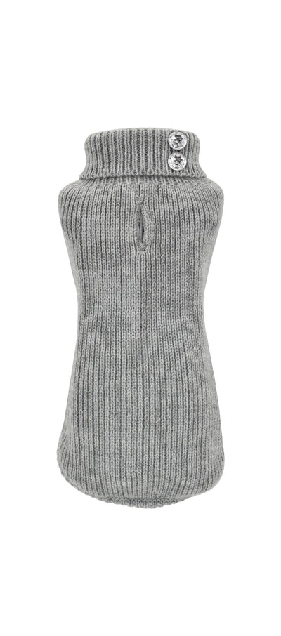 Nayeco Button Knitted Sweater - пуловер за кучета (сив)