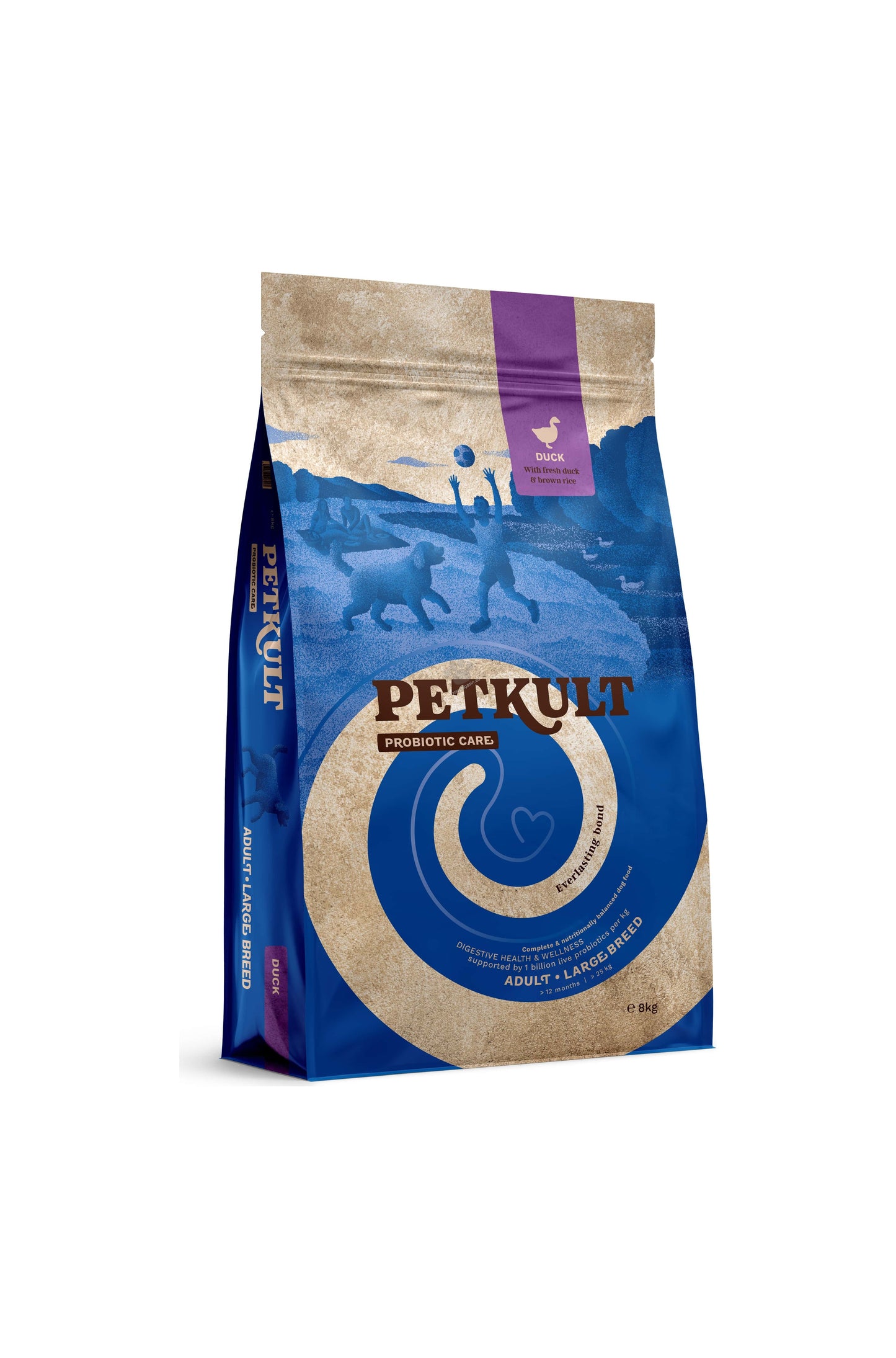 Petkult Probiotic Adult Large - храна за чувствителни кучета от големи породи с патешко и кафяв ориз