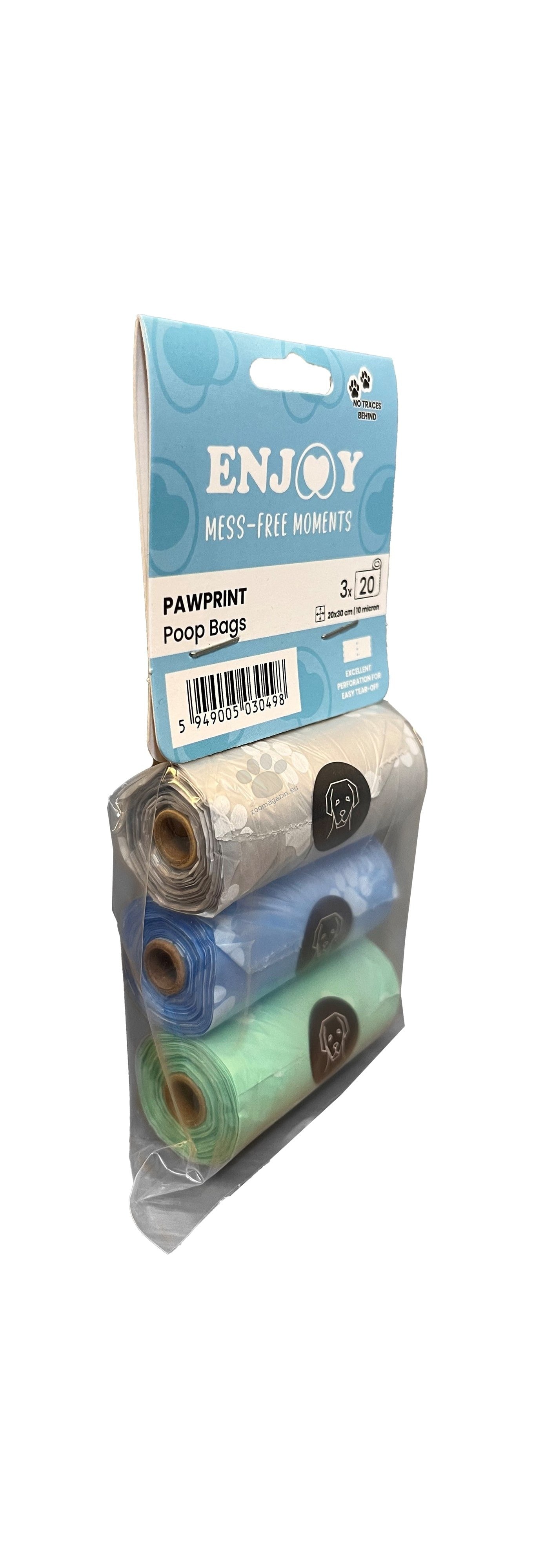 Enjoy PawPrint Poop Bags Mixed Colors - хигиенни торбички 3 бр