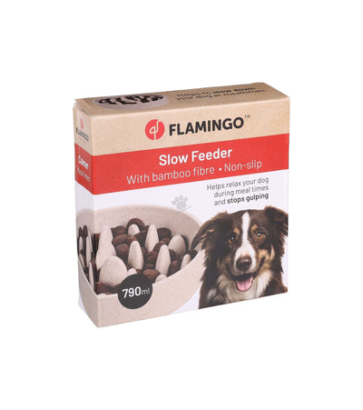 Flamingo Slow Feeder Greni Round Beige - купа за бавно хранене 790 мл, бежов