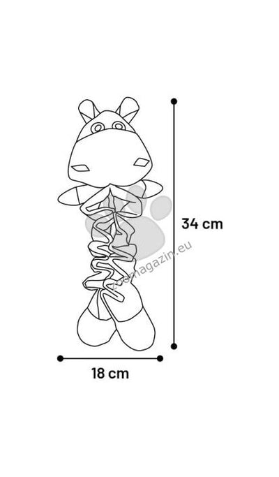 Flamingo Toy Puppy Filsy Hippopotamus - играчка за куче 34 / 18 см