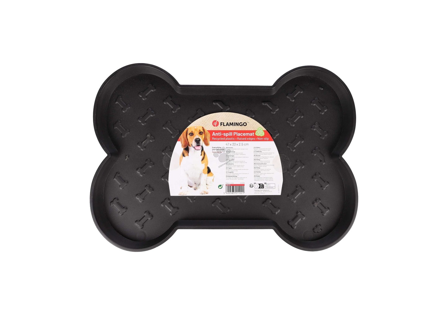 Flamingo Placement Preto Recycled Black - подложка за хранене 47 / 33 / 2.5 см