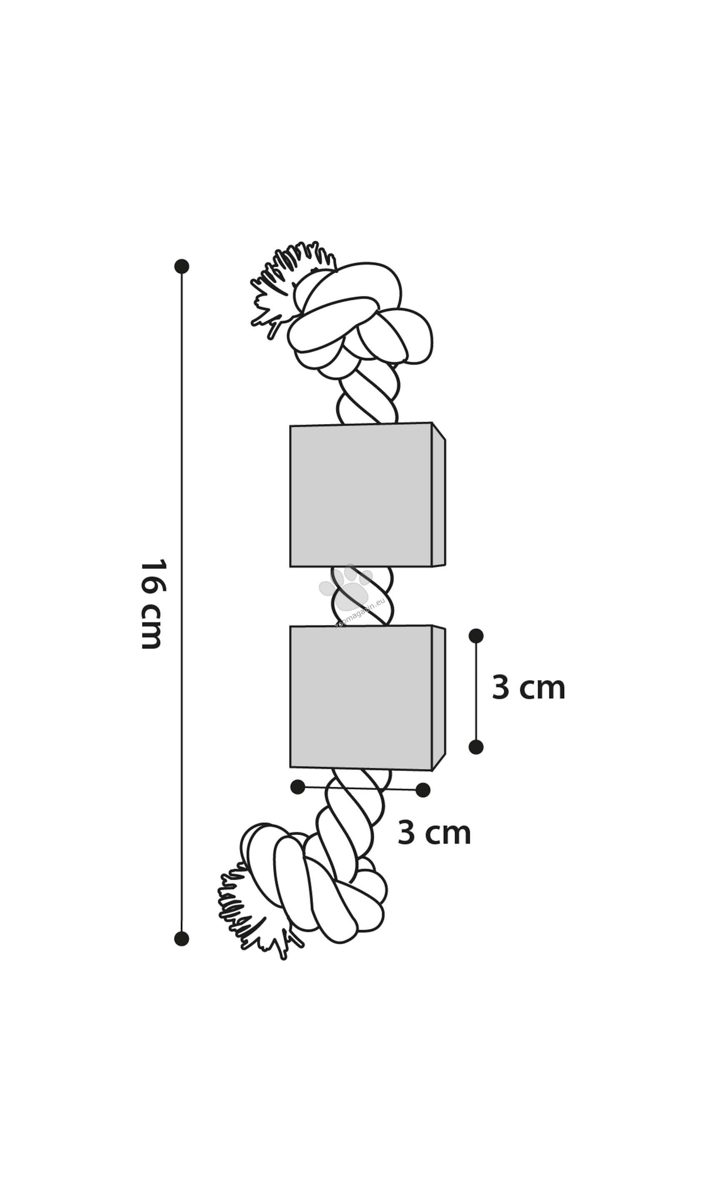 Flamingo BBQ Beads Cord Light brown - играчка за гризачи 16 см