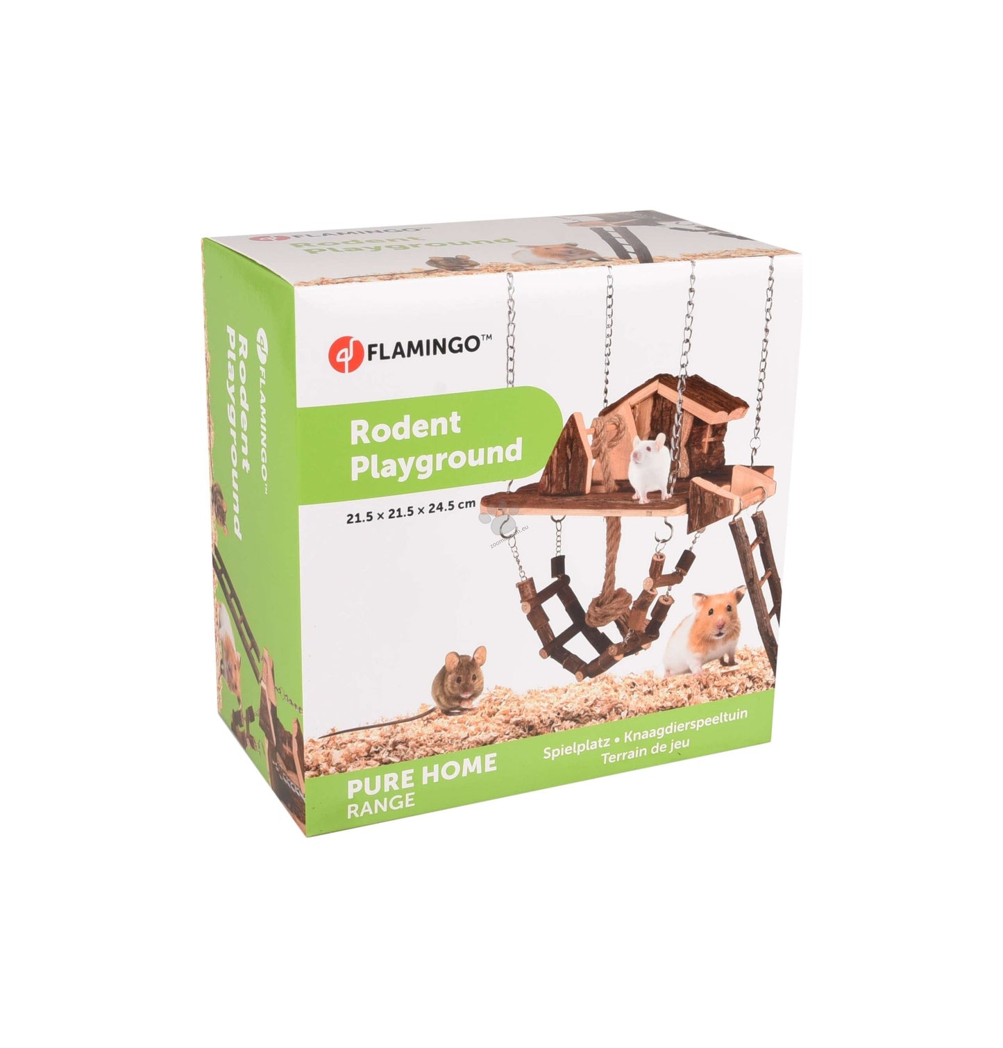 Flamingo Small animal house Toy Pure Home Milly - къщичка за гризачи с мост 21.5 / 21.5 / 24.5 см