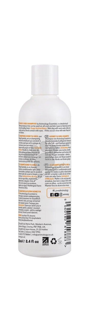 Animology Essentials Honey and Shea Shampoo - шампоан за кучета с мед и малсо от ший 250 мл
