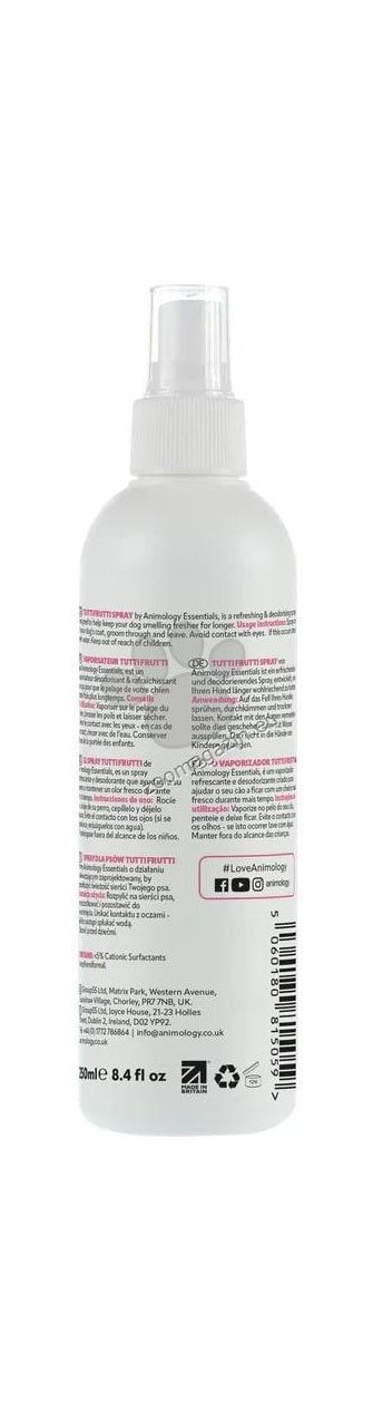 Animology Essentials Tutti Frutti Fragrance Spray - дезодориращ спрей за кучета с плодов аромат 250 мл