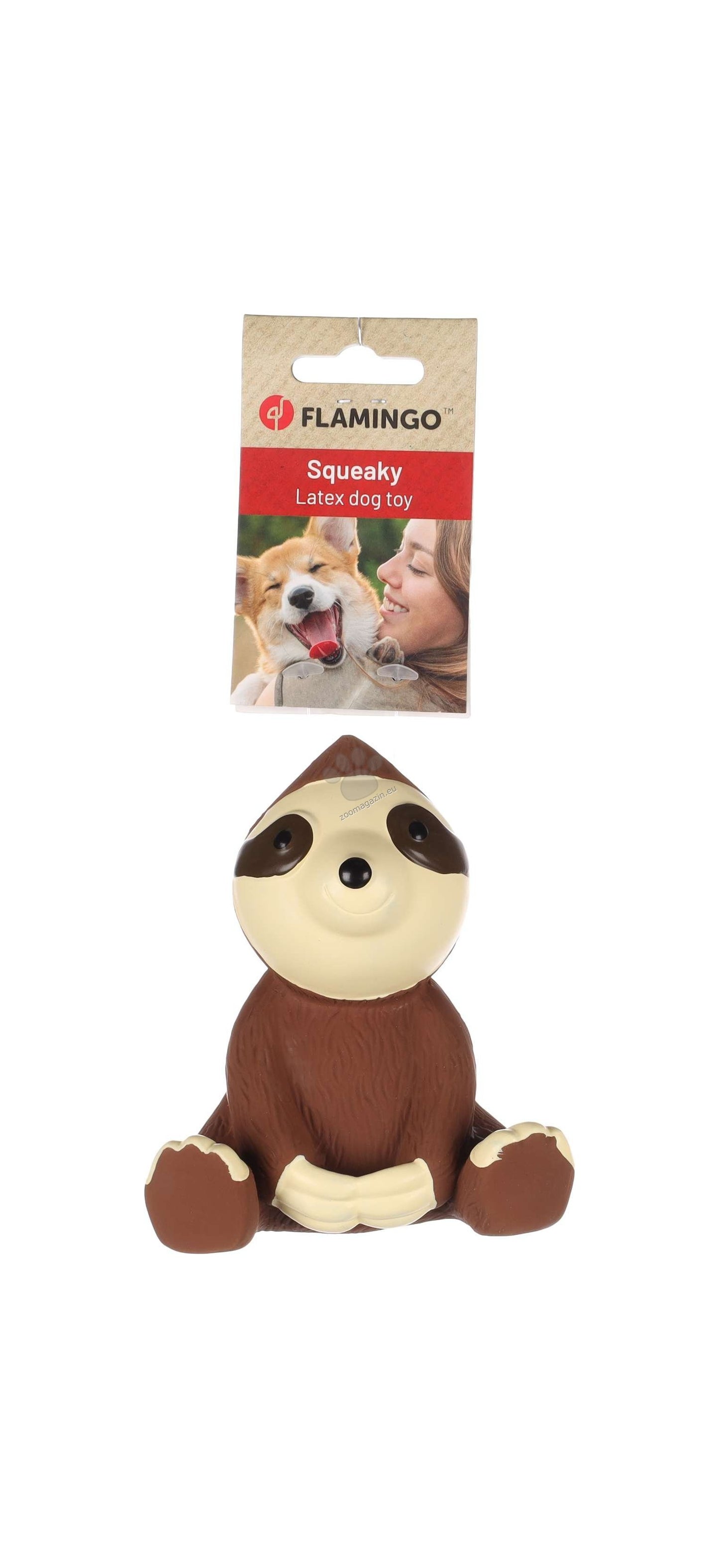 Flamingo DT Demba Sloth Brown S - латексова играчка, ленивец 10.5 / 8.3 / 12.6 см
