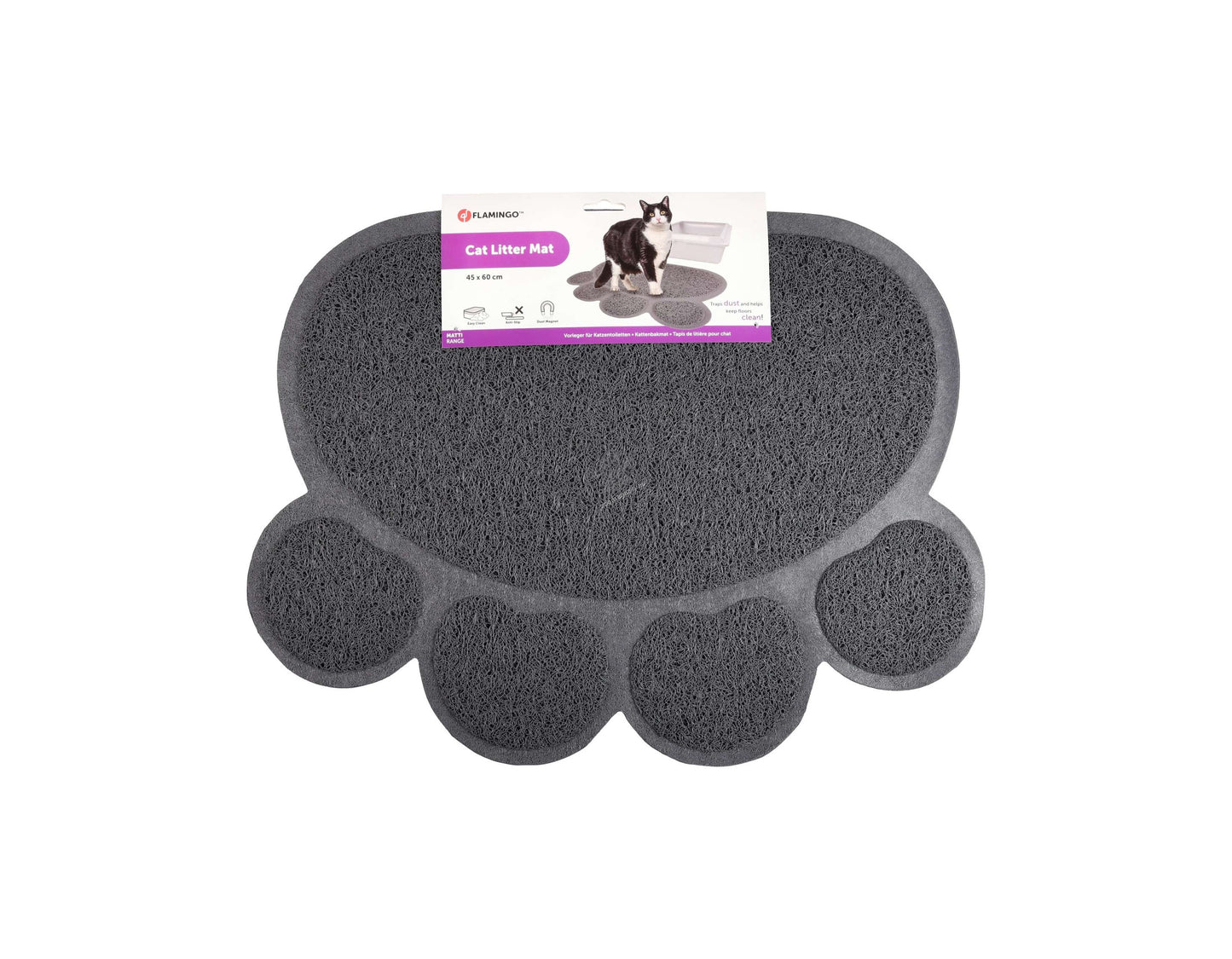 Flamingo Cat litter tray mat Pitou Matti - килимче за тоалетна, сиво