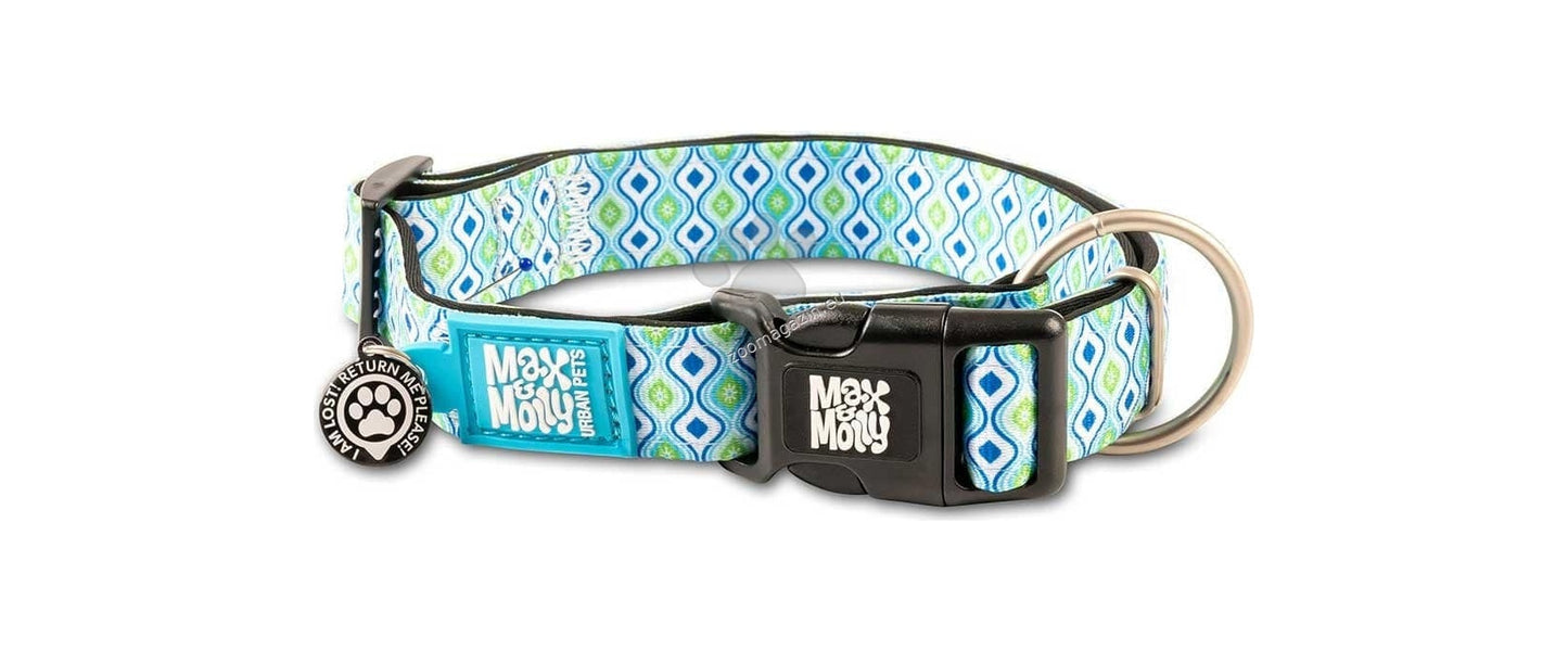 Max Molly Blue Retro Blue Smart ID - нашийник с чип за сигурност