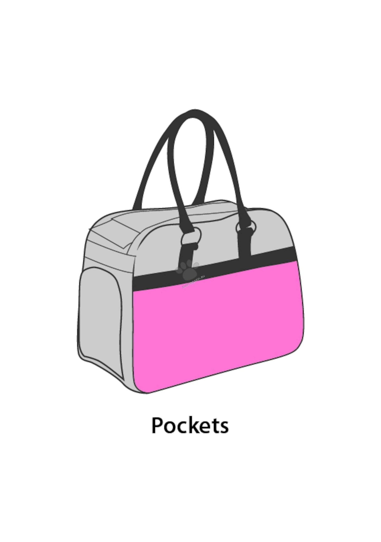 Flamingo Carrying Bag Justine Dark grey - чанта от плат за кучета, тъмносив 44 / 23 / 32 см