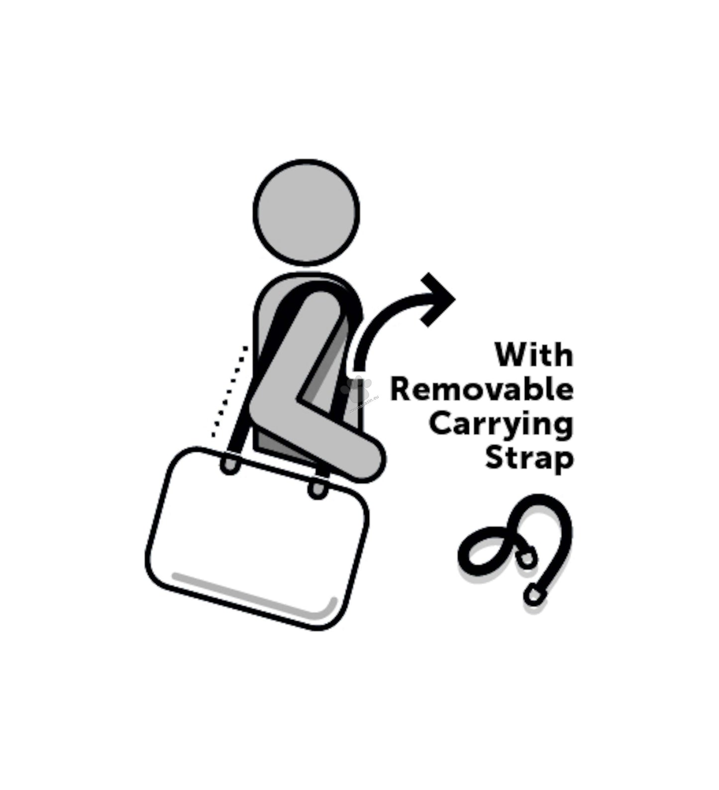 Flamingo Carrying Bag Justine Light Grey - чанта от плат за кучета, светлосив 44 / 23 / 32 см