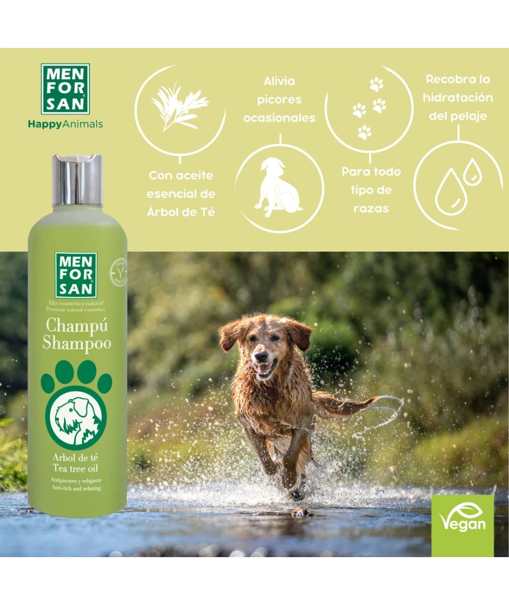 Menforsan Tea Tree Oil Shampoo - шампоан приготвен с чаено дърво,за кучета с проблеми с раздразнена кожа 300 мл.