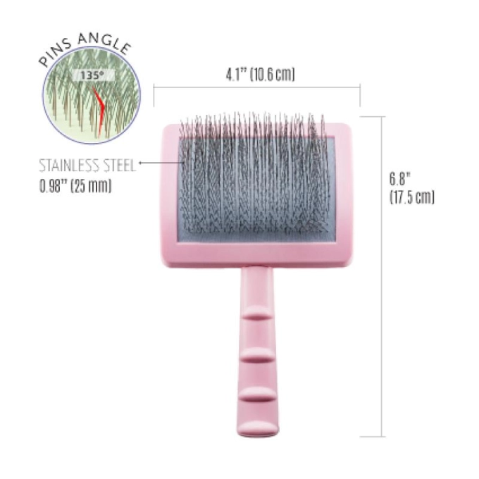 Tauro Pro Line Brush L - пластмасова четка с тънки и меки зъби 17,5 / 10,6 / 6,2 см, розов