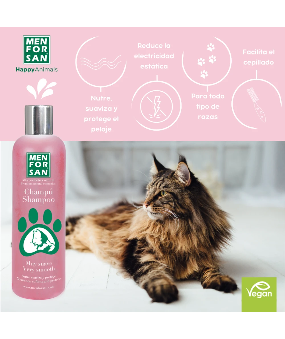 Menforsan Very Smooth Shampoo - котешки шампоан, подходящ за всички видове козина 300 мл.