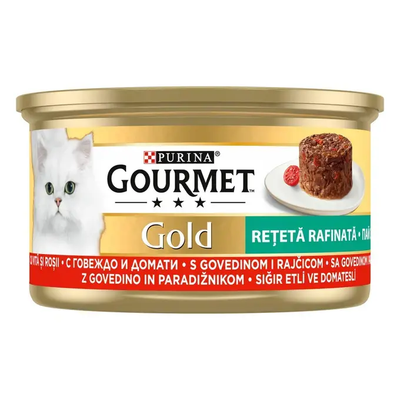 Gourmet Gold Beef and Tomatoes - консерва за котки с говеждо и домати 85 гр