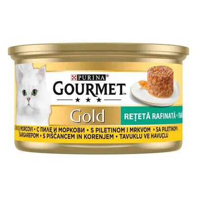 Gourmet Gold Chicken and Carrots - консерва за котки с пилешко и морков 85 гр