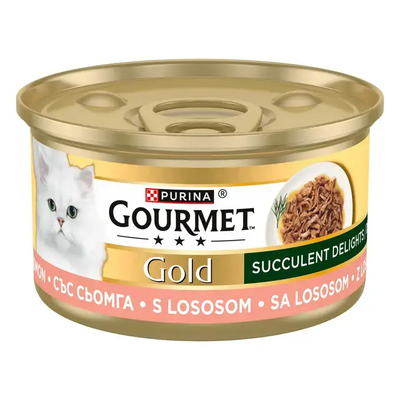 Gourmet Gold Succulent Delights with Salmon - консерва за котки със сьомга 85 гр