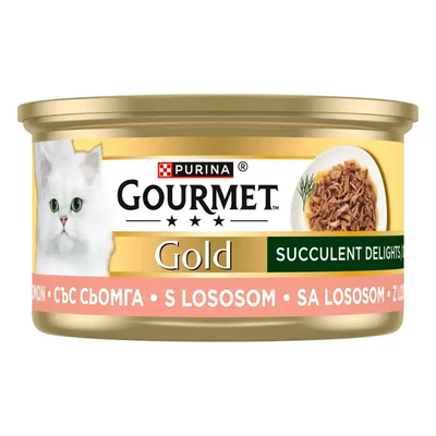Gourmet Gold Succulent Delights with Salmon - консерва за котки със сьомга 85 гр