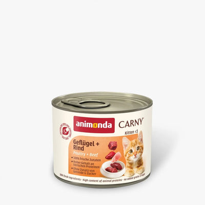 Carny Kitten Poultry and Beef - консерва за котенца с телешко и птиче месо, стек 12 x 200 гр