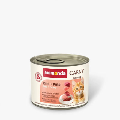 Carny Kitten Beef and Turkey - консерва за котенца с говеждо и пуешко месо, стек 12 x 200 гр