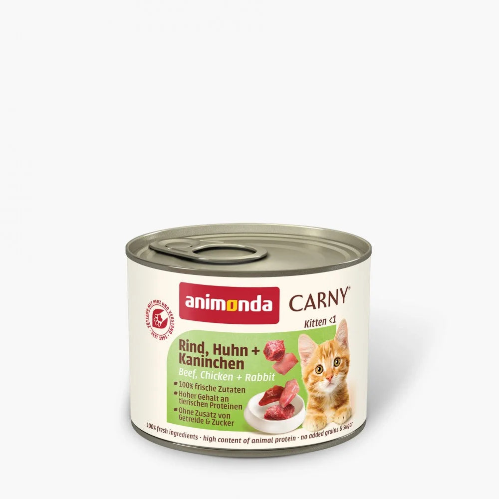 Carny Kitten Beef with Chicken and Rabbit - с пилешко, говеждо и заешко месо, стек 12х200 гр