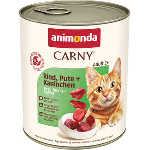 Carny Adult Beef, Turkey and Rabbit - консерва за котки с говеждо, пуешко и заешко месо, стек 6 х 800 гр