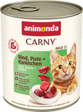 Carny Adult Beef, Turkey and Rabbit - консерва за котки с говеждо, пуешко и заешко месо, стек 6 х 800 гр