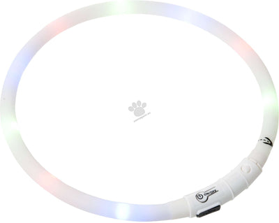 Flamingo Collar Nera Visio White - светещ нашийник 20 - 70 см / 16 мм