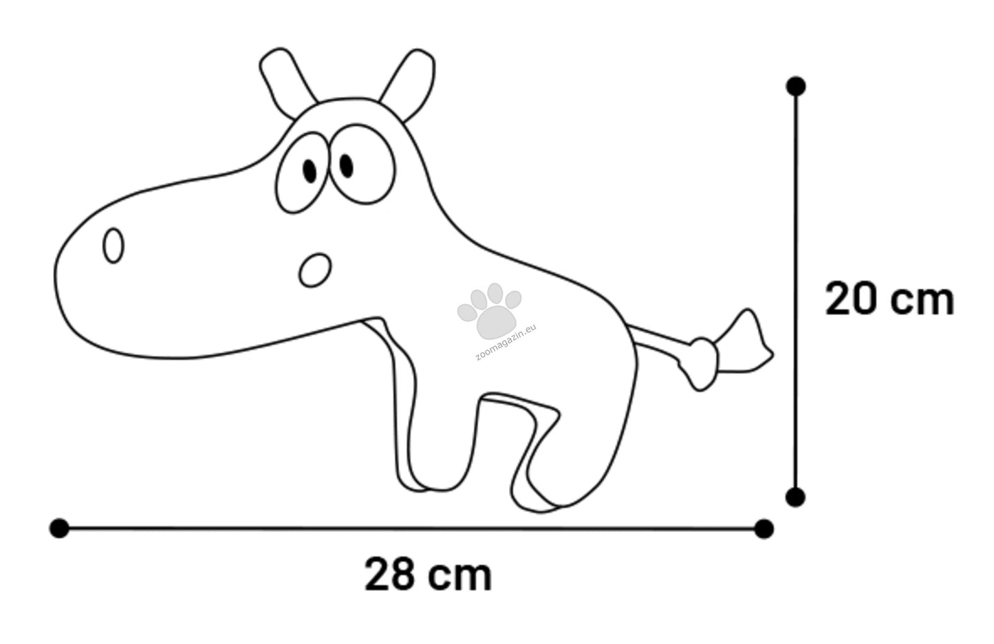 Flamingo Toy Saffia Hippopotamus with Rope - плюшена играчка 28 / 6 / 20 см