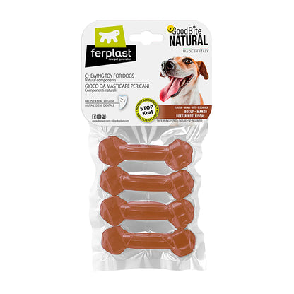 Ferplast - GoodBite Natural Beef Bone S - кокал за дъвчене от царевично нишесте с вкус на говеждо 8.2 см. 2 бр.