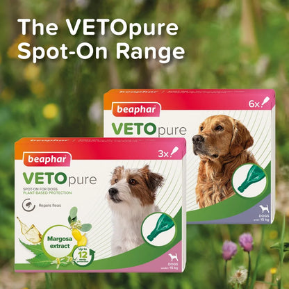 Beaphar Veto Pure Bio Spot On Dog - репелентни капки за кучета от едри породи 3 броя
