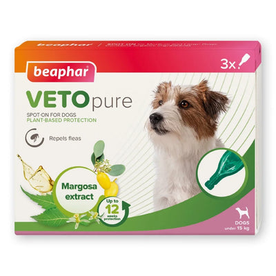 Beaphar Veto Pure Bio Spot On Dog - противопаразитни пипети за кучета, 3 броя
