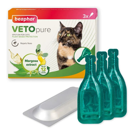 Beaphar Veto Pure - противопаразитни пипети на билкова основа 3 броя