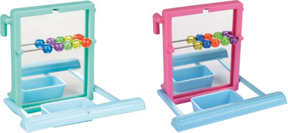 Flamingo Parakeet Toy Mirror - огледалце за птици със стъпало
