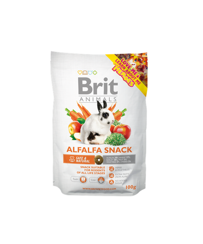 Brit Animals Alfalfa Snack for Rodents - лакомство за гризачи с ниска калоричност 100 гр