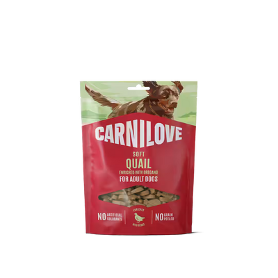 Carnilove Dog Soft Snack Quail with Oregano - лакомство за кучета с пъдпъдък 200 гр