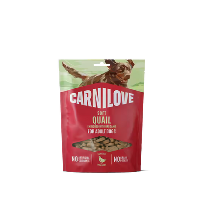 Carnilove Dog Soft Snack Quail with Oregano - лакомство за кучета с пъдпъдък 200 гр