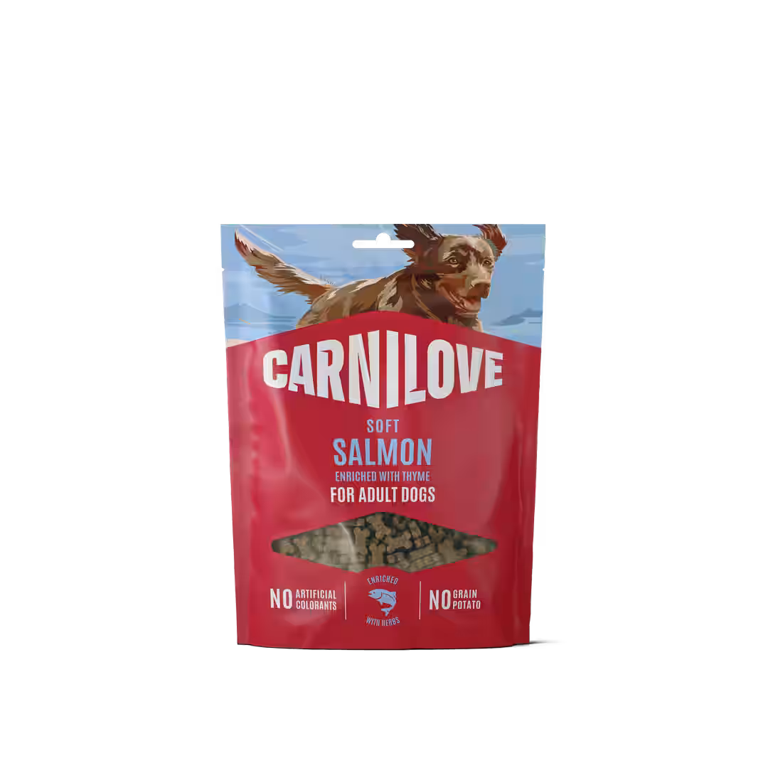 Carnilove Dog Soft Snack Salmon with Thyme - лакомство за кучета от малки породи със сьомга 200 гр