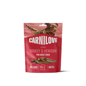 Carnilove Dog Jerky Turkey with Venison - лакомство за кучета с пуешко и еленско 100 гр