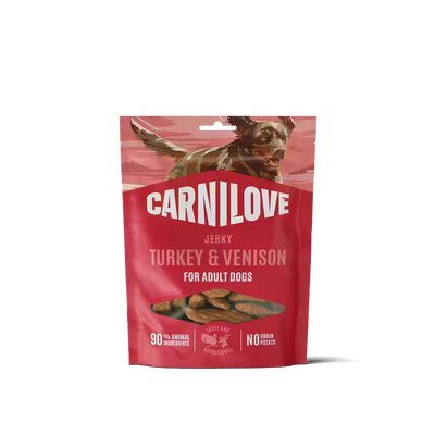 Carnilove Dog Jerky Turkey with Venison - лакомство за кучета с пуешко и еленско 100 гр