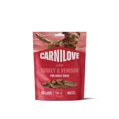 Carnilove Dog Jerky Turkey with Venison - лакомство за кучета с пуешко и еленско 100 гр
