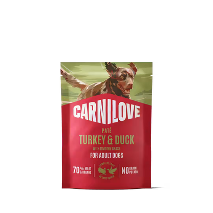 Carnilove Dog Pouch Pate Turkey and Duck with Timothy Grass - dog pouch with turkey and duck 300g