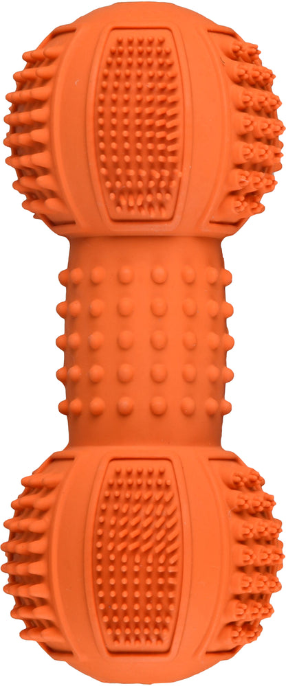 Flamingo Toy Ruffus Dumbbell - дентална играчка за куче 12,5 см /зелена, синя, оранжева/