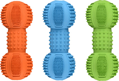 Flamingo Toy Ruffus Dumbbell - дентална играчка за куче 12,5 см /зелена, синя, оранжева/