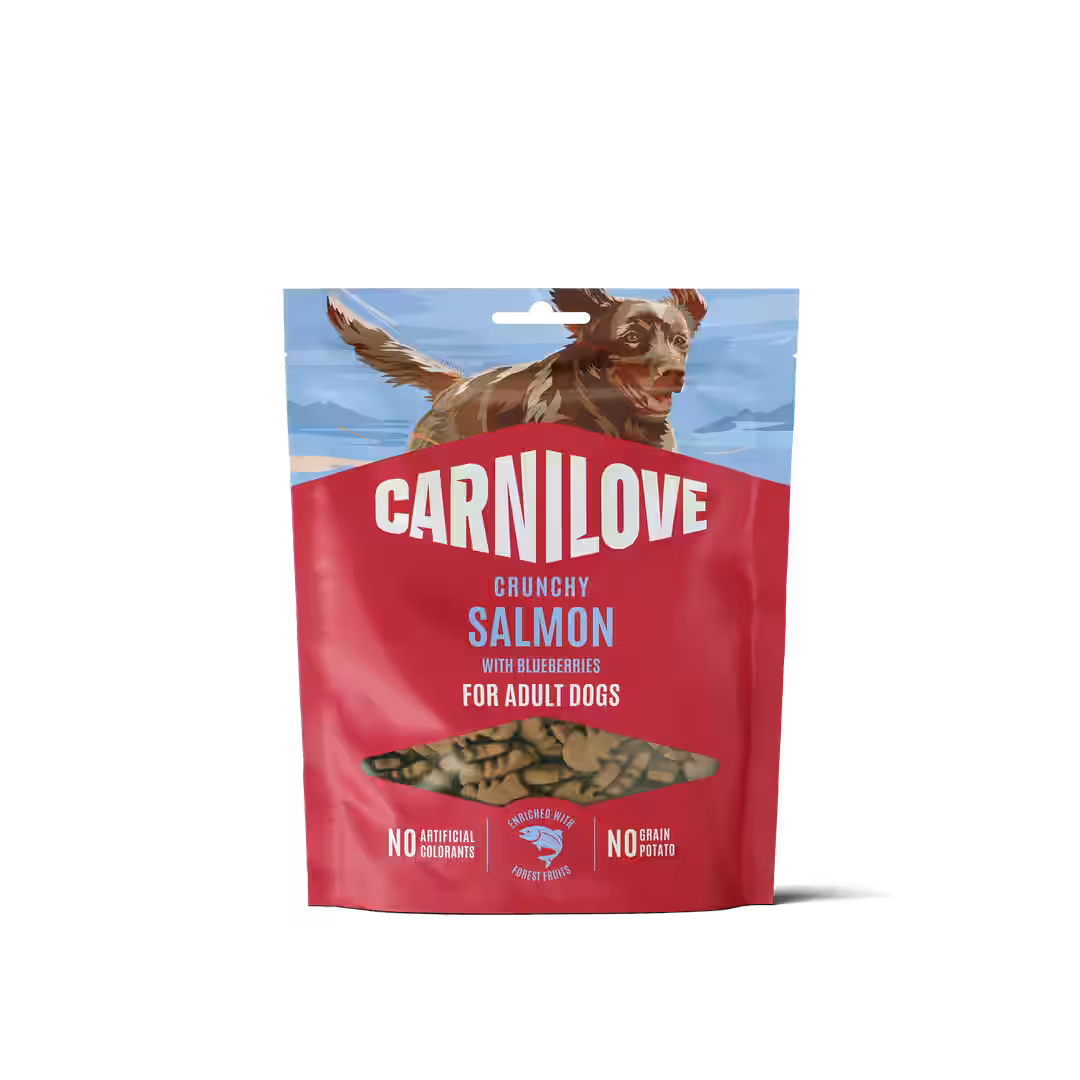 Carnilove Dog Crunchy Snack Salmon with Blueberries - лакомство за кучета със сьомга 200 гр