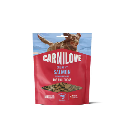 Carnilove Dog Crunchy Snack Salmon with Blueberries - лакомство за кучета със сьомга 200 гр