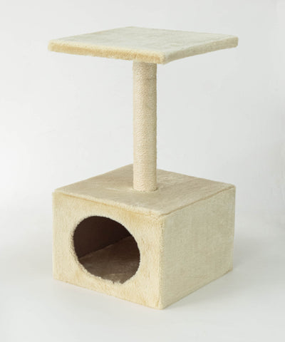 Enjoy Cat Scratching Post Happy with House - котешка драскалка 30 / 30 / 55 см, бежов