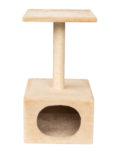 Enjoy Cat Scratching Post Happy with House - котешка драскалка 30 / 30 / 55 см, бежов
