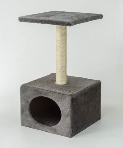 Enjoy Cat Scratching Post Happy with House - котешка драскалка 30 / 30 / 55 см, сива
